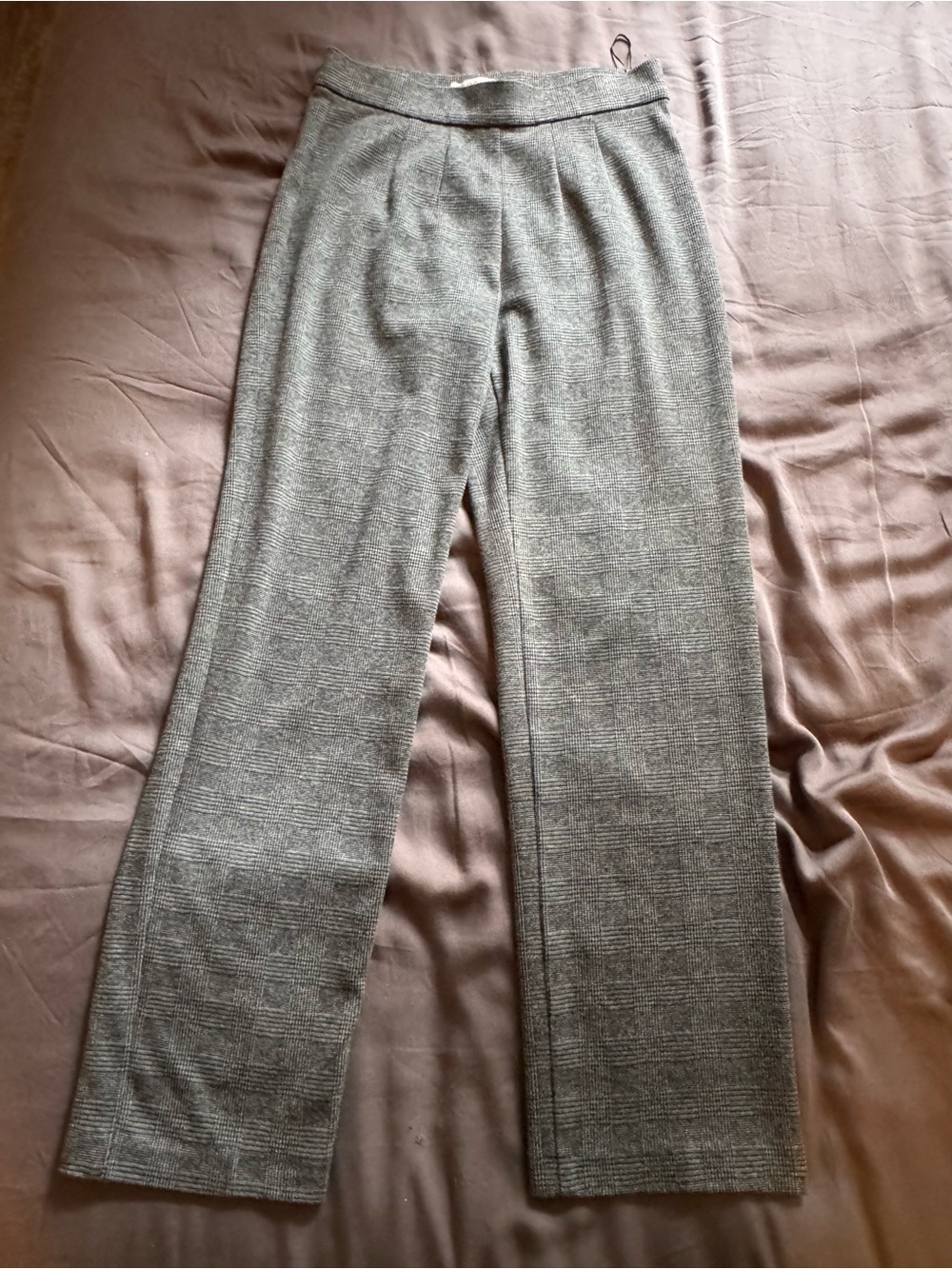 Marks and Spencer Women's Gray Check Pattern Pants.